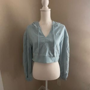 For Love & Lemons light blue cropped sweatshirt